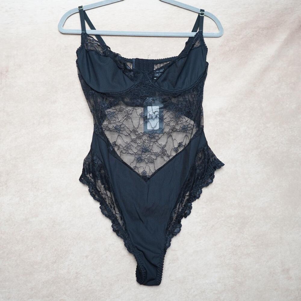 Forplay Lace Teddy Bodysuit Black XL
